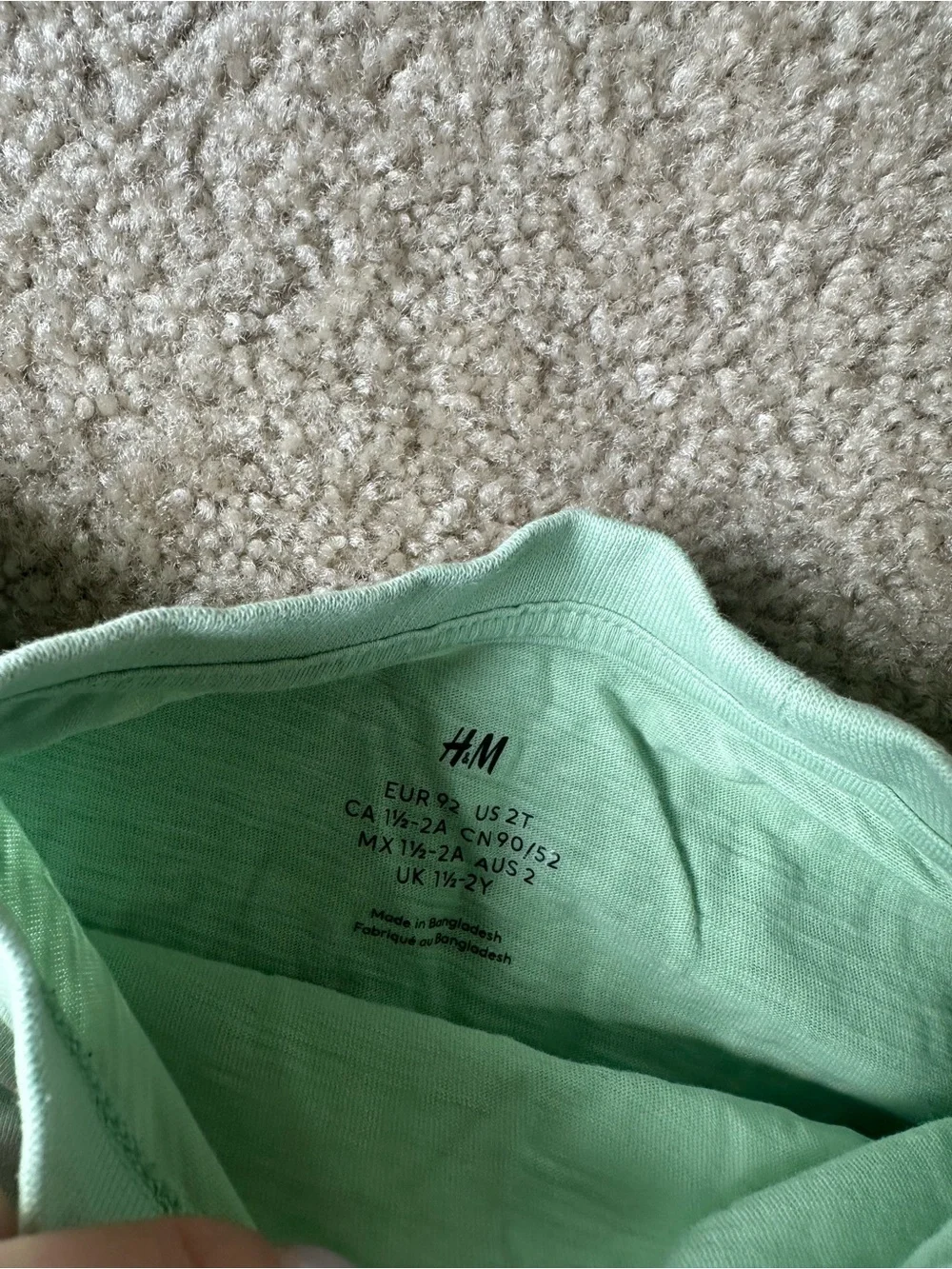 H&M Toddler 2-Piece Outfit Size 2T | Mint Pocket Tee & Blue Striped Linen Pants